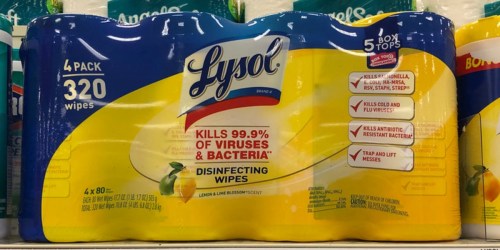 Lysol Disinfecting Wipes 320-Count Only $7.14 at Amazon