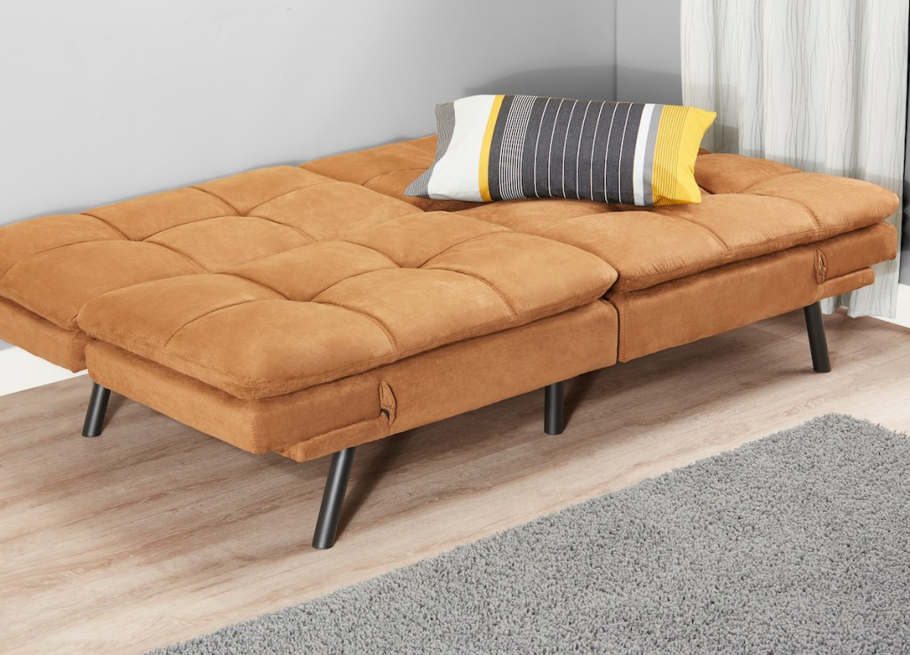 mainstays metal arm futon with mattress black review
