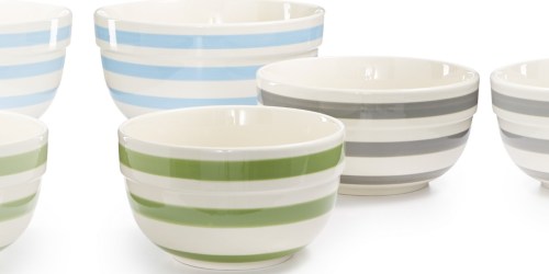 Martha Stewart Collection 3-Piece Pastel Stripe Ceramic Bowls Only $9.96 at Macy’s (Regularly $68)