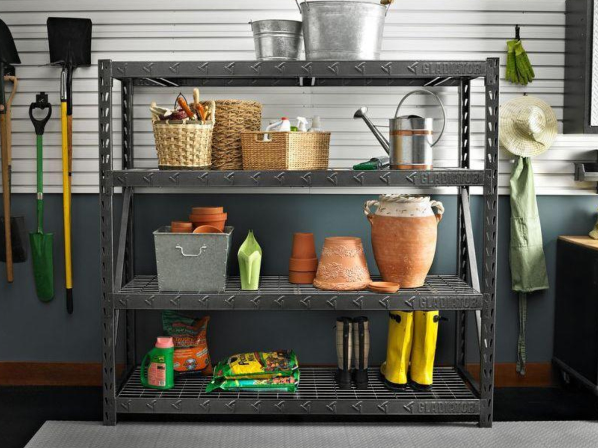 Welded Steel 4-Shelf Garage Shelving Unit Only $137.99 At Home Depot ...