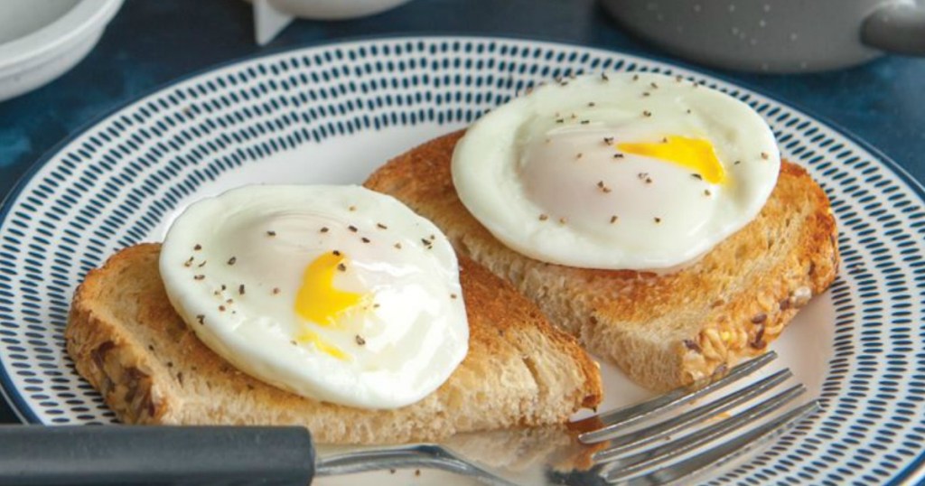 two poached eggs on toast