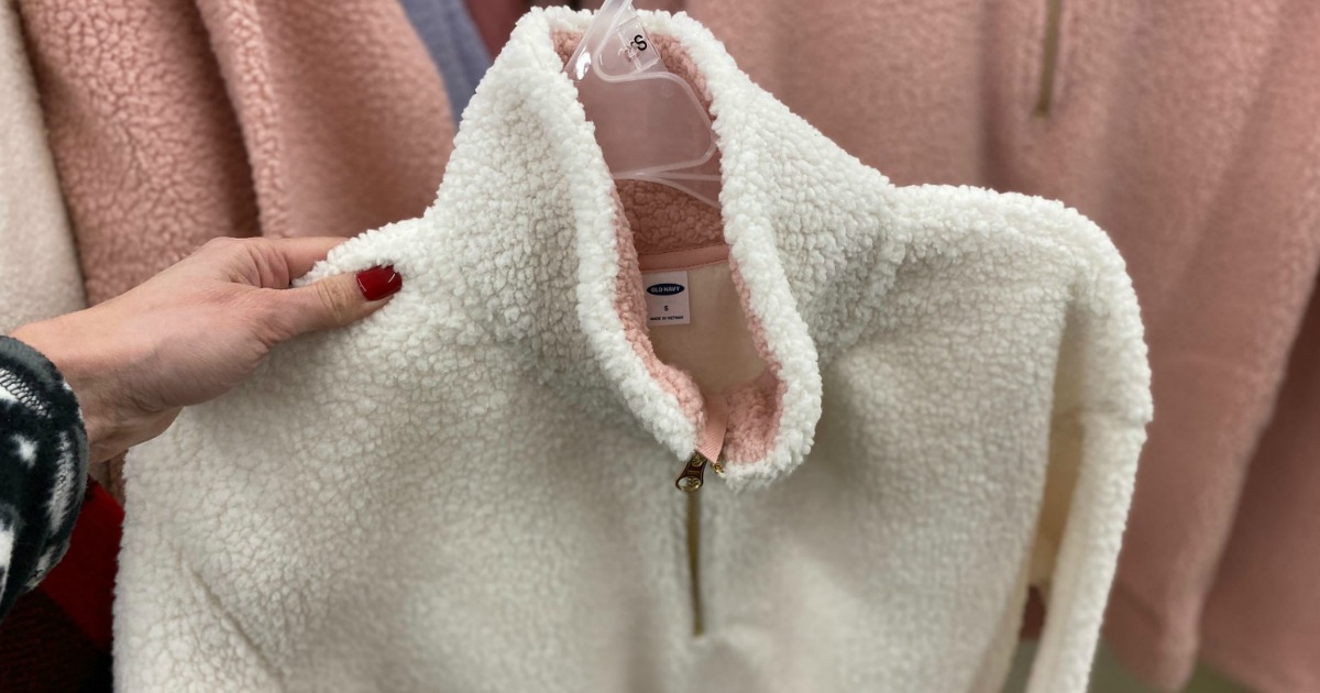 old navy womens sherpa pullover