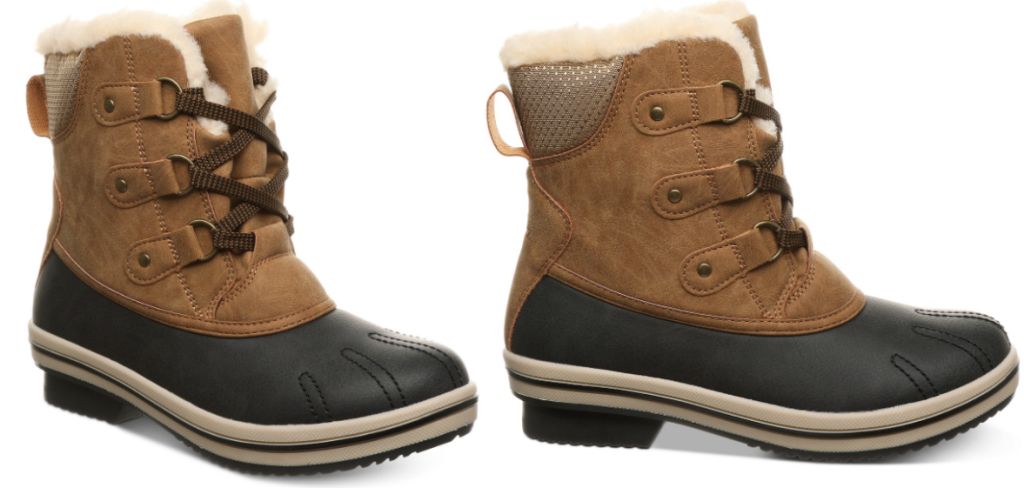 women's winter boots with a rubber area around the foot