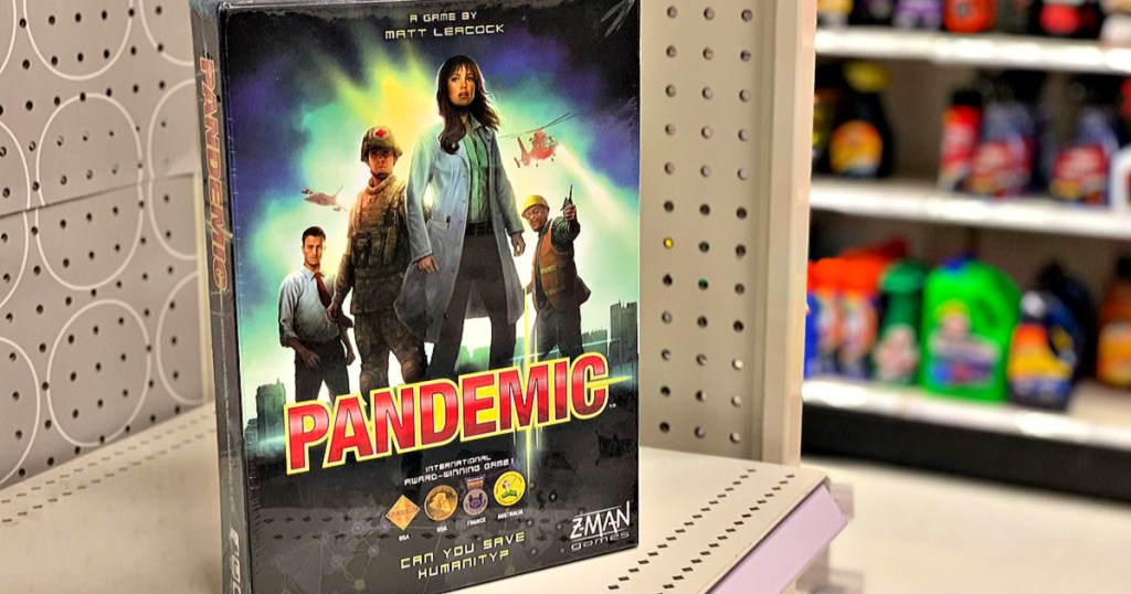 Pandemic board game on shelf at store