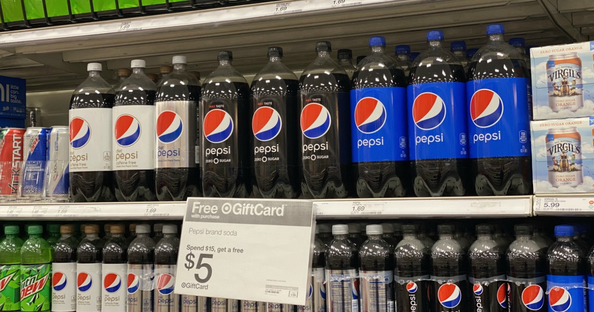 Pepsi 2 litter bottles in store 