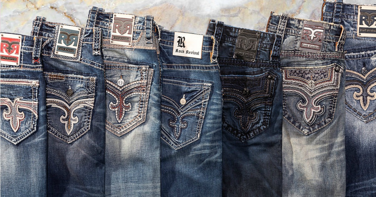 gray rock revival jeans