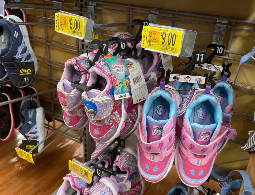 Shimmer and Shine Sneakers on rack at Walmart