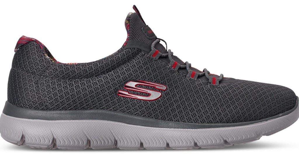 grey skechers with logo on side and grey soles