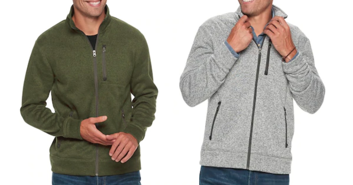 kohls mens zip up sweaters