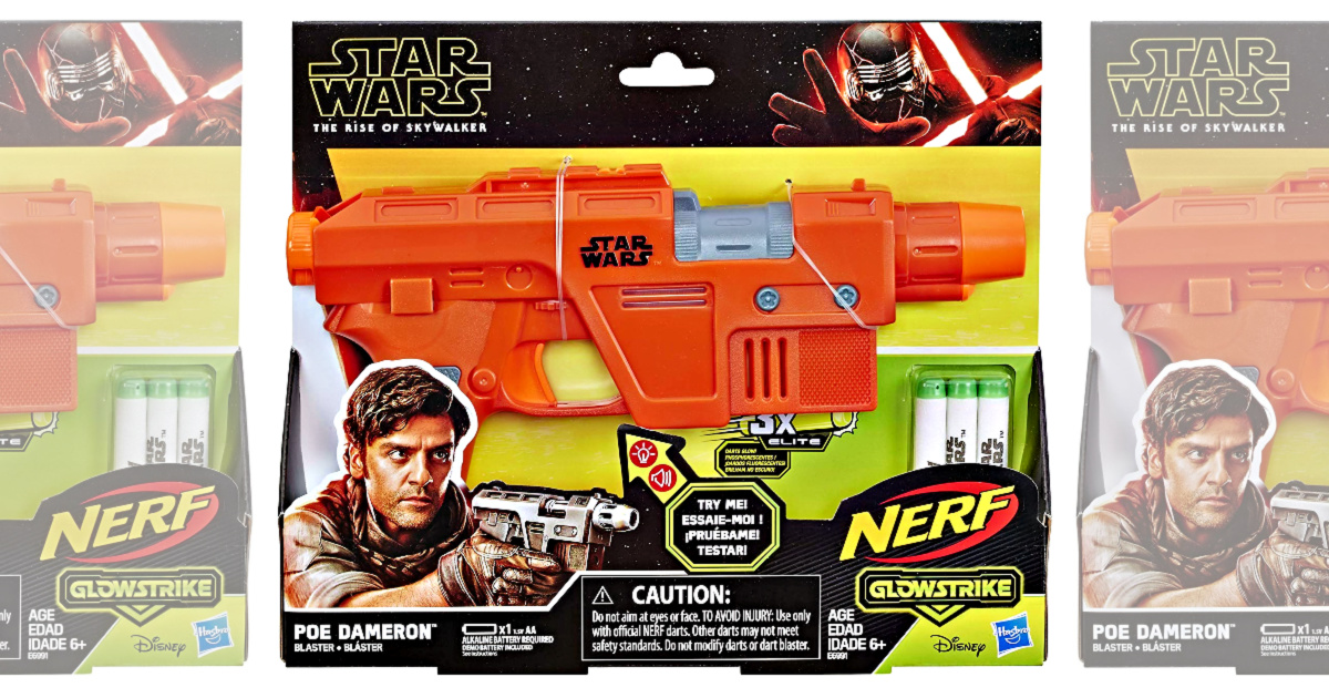 Star Wars Nerf Glowstrike Poe Dameron Blaster w/ Lights and Sounds New 