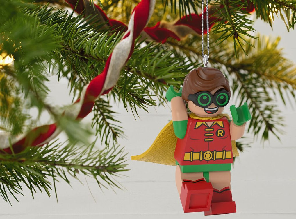 The LEGO Movie Ornament hanging on tree