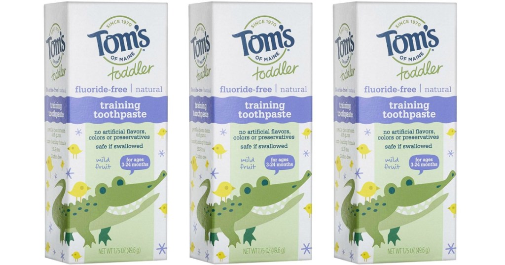 3 boxes of Tom's toddler training toothpaste