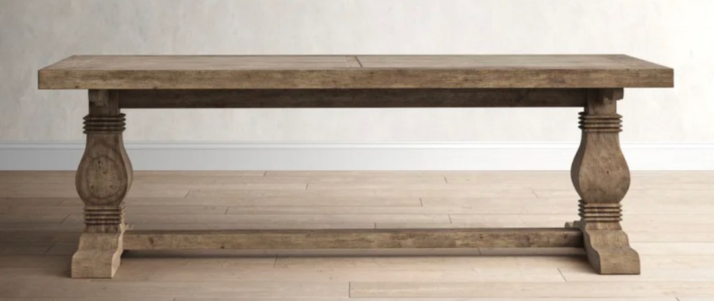 wood table on wood floor 