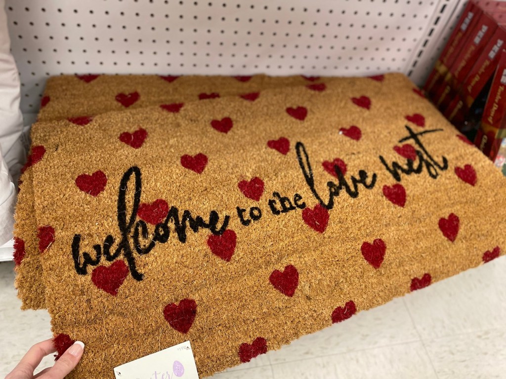 Welcome to the love nest mat on Joann's Shelf