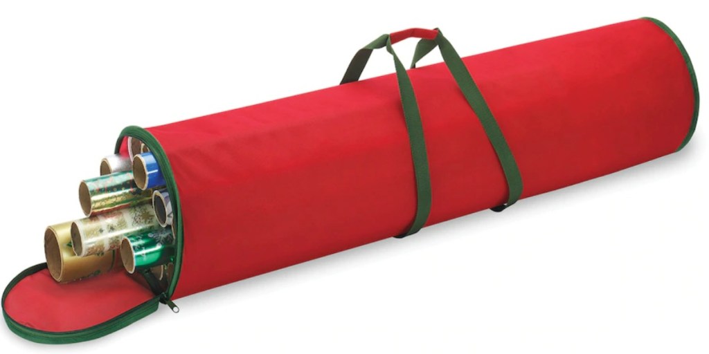 Large red and green wrapping paper storing bag