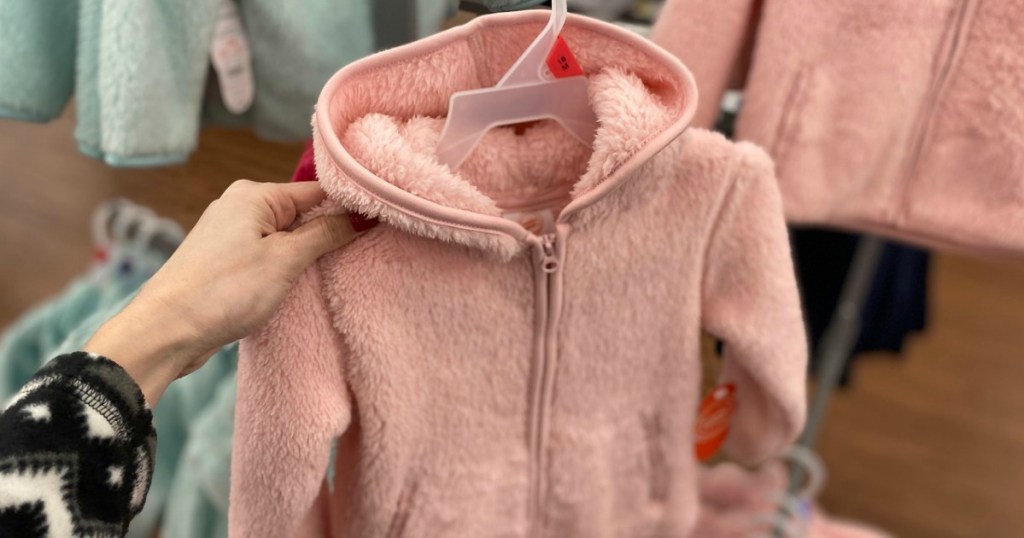 pink sherpa baby girl's hoodie