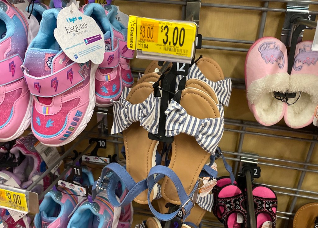 Wonder Nation Girls Sandals on rack at Walmart
