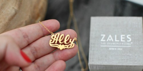 Zales Personalized Name Necklace w/ Heart Only $21.99 (Regularly $119)