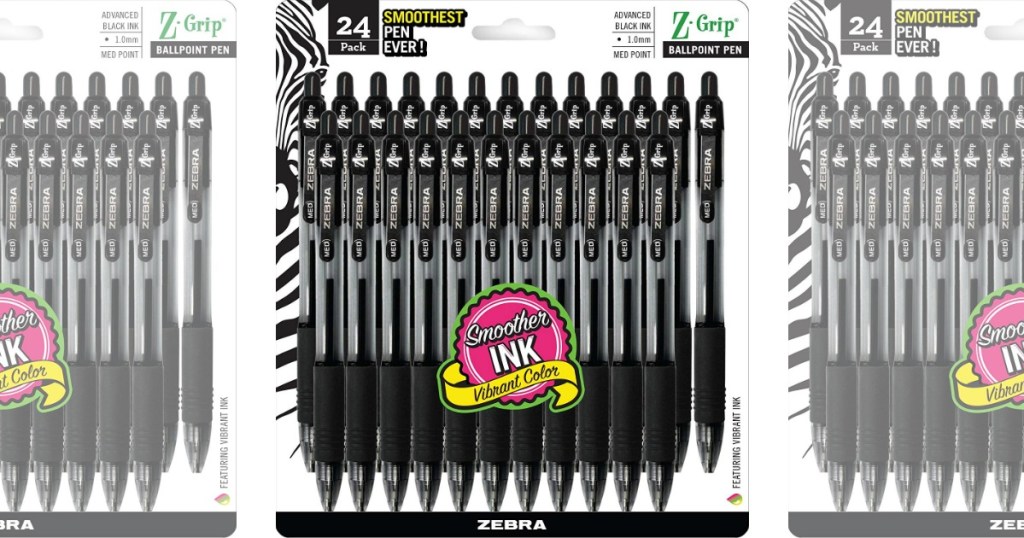 packs of black ballpoint pens