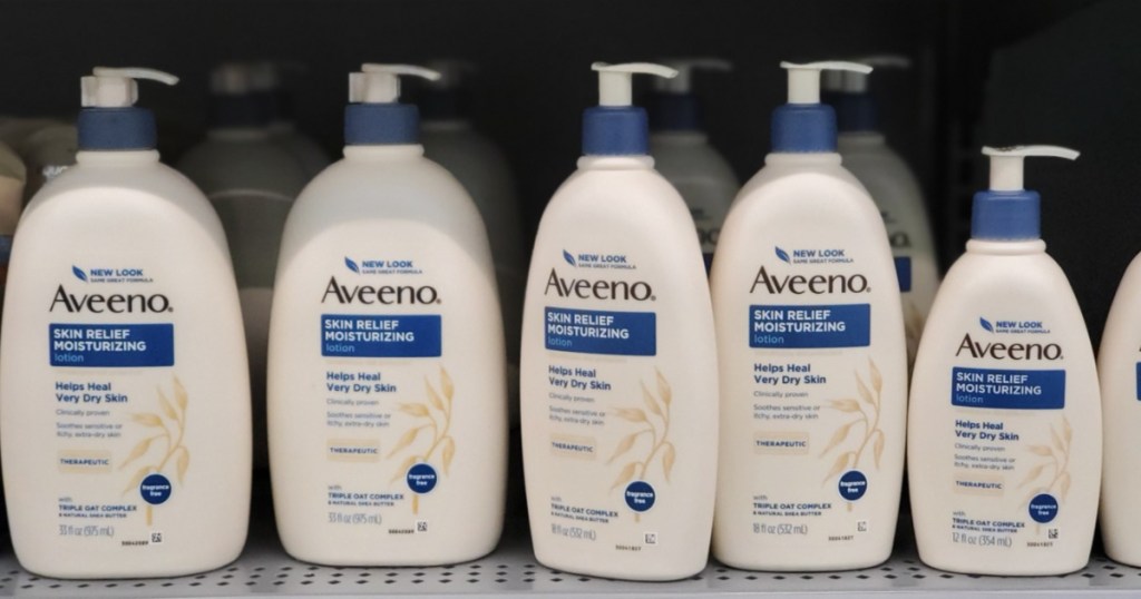 aveeno lotion on shelf in store
