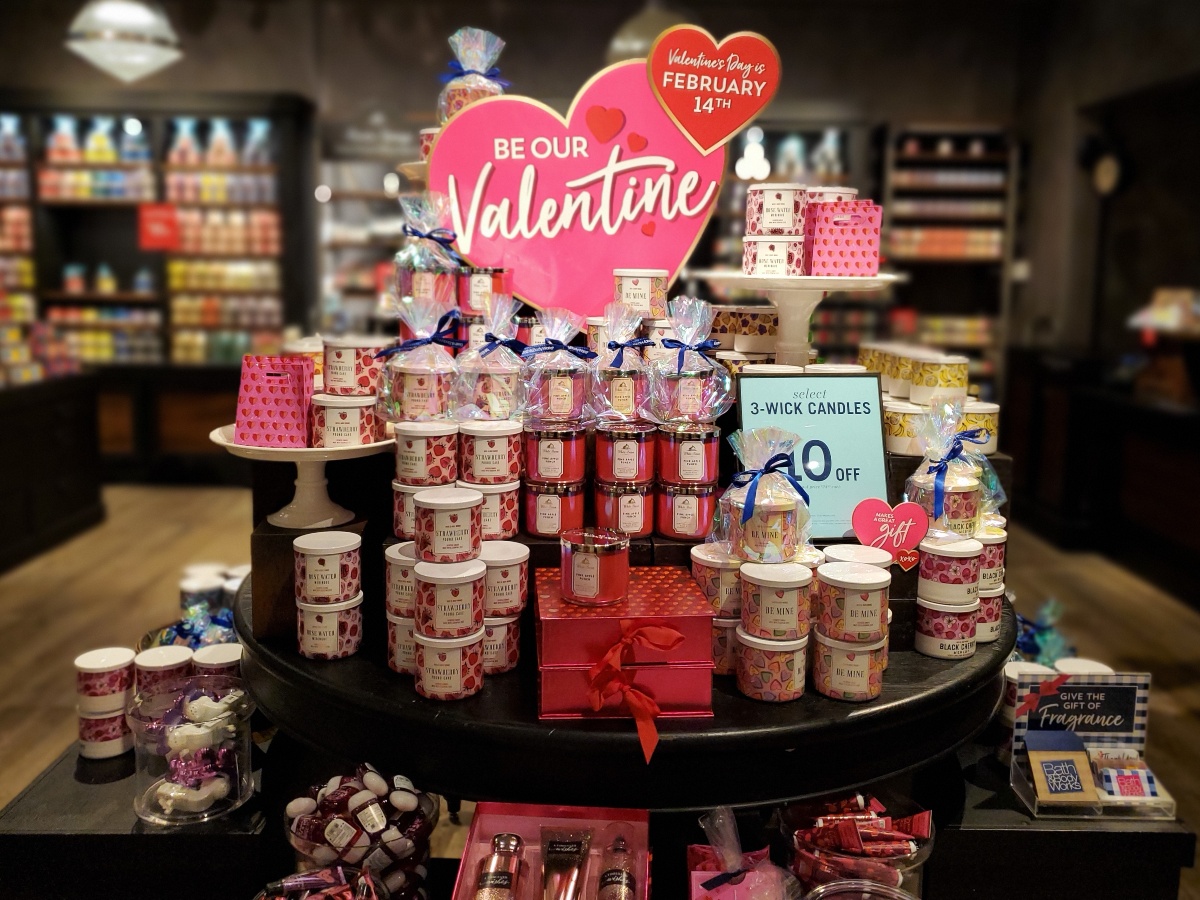 Valentines day candles bath and body works