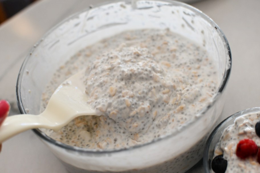 bowl of creamy thick overnight oats
