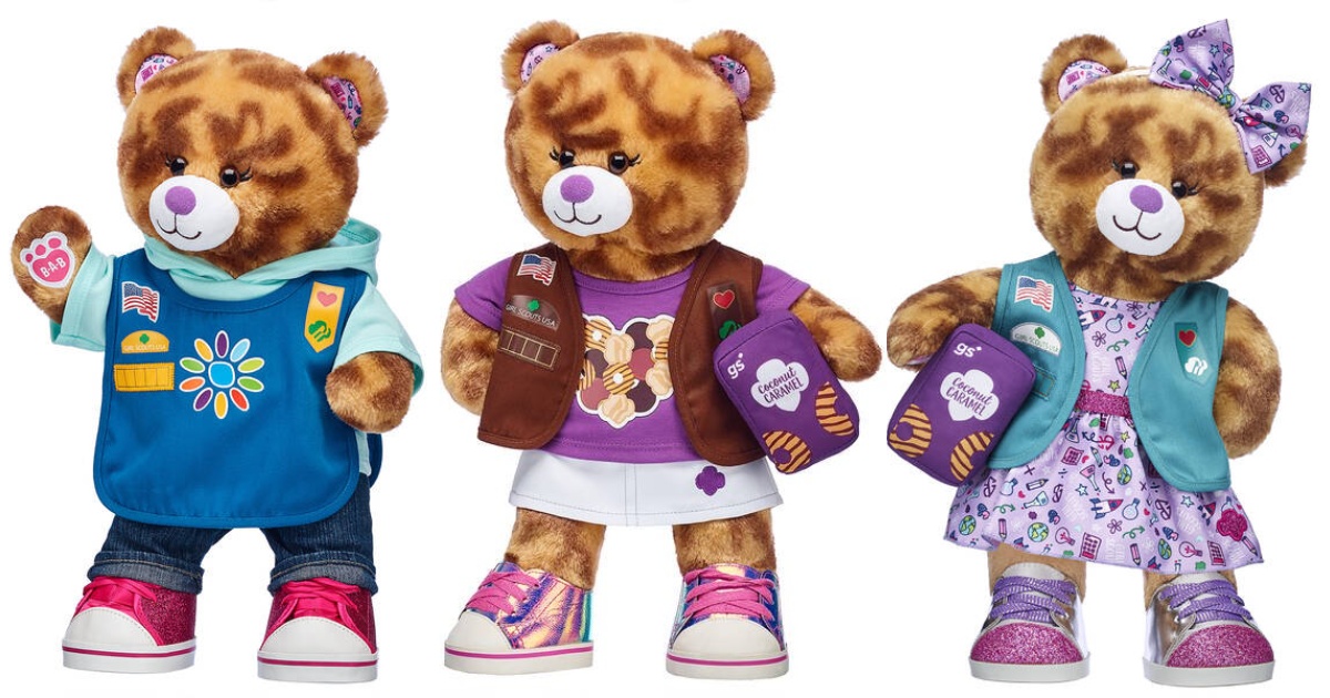 New Coconut Caramel Cookie Girl Scout Bear Now at Build-A-Bear