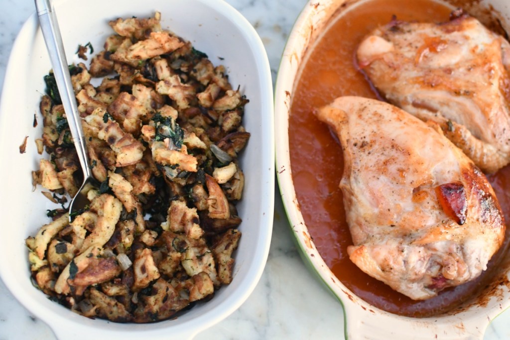 chicken and stuffing from the oprah show in casserole dishes