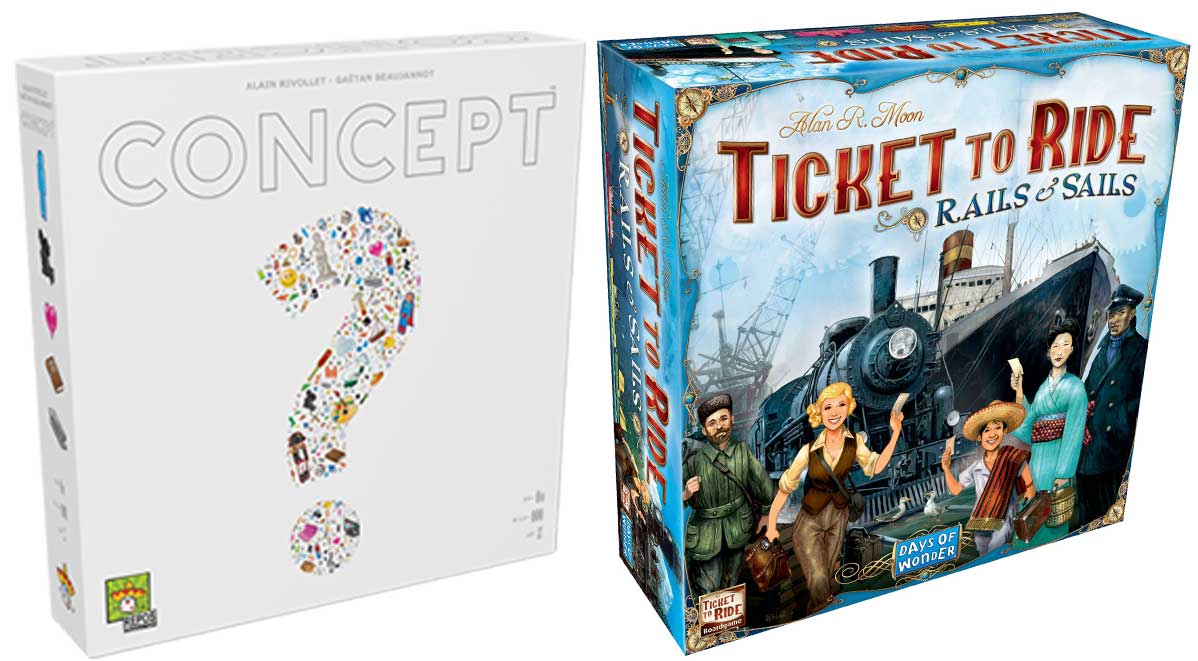 ticket to ride rails and sails and concept board games stock images