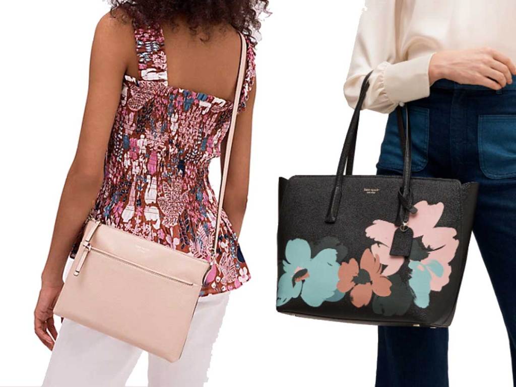 kate spade crossbody and large tote on models