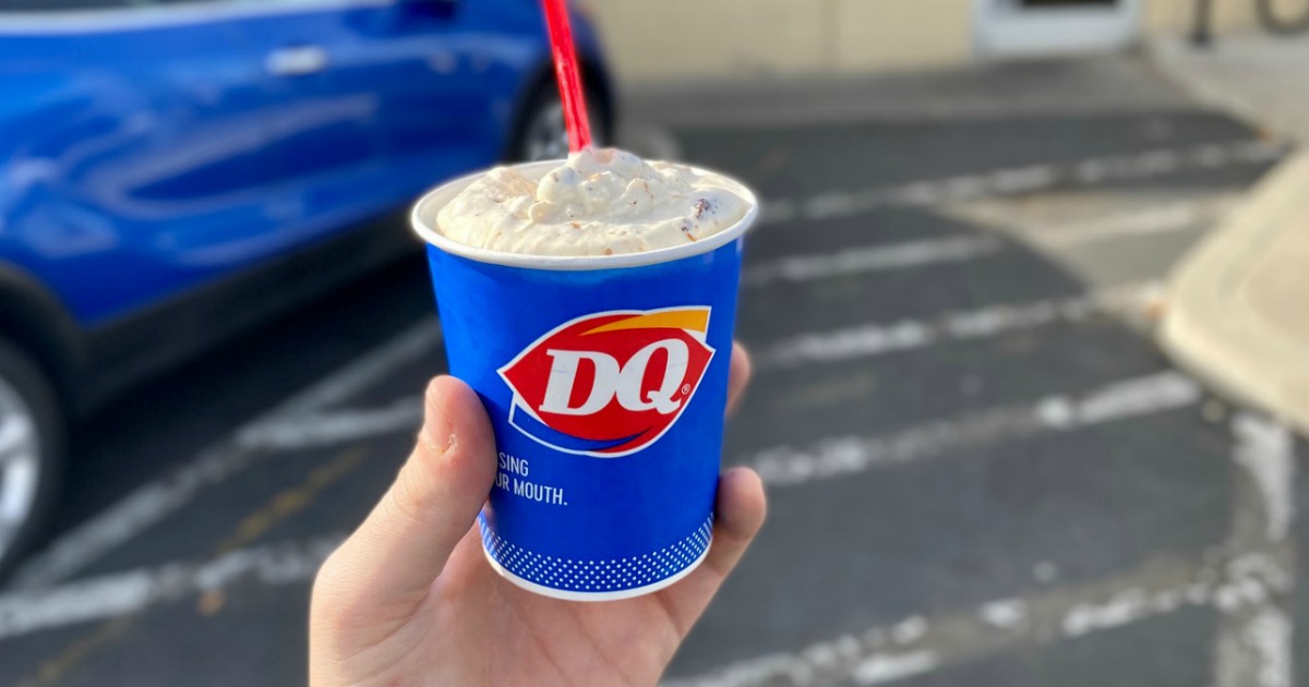 hand holding a DQ Dairy Queen Blizzard