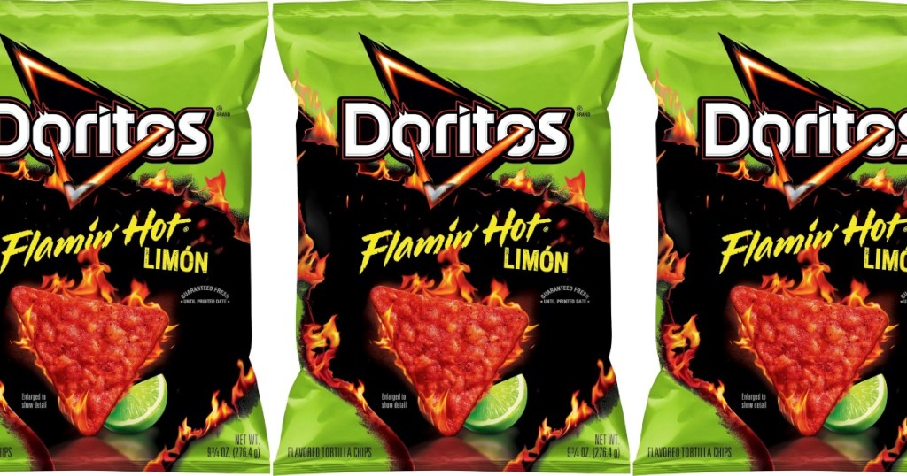 three bags of Flamin' Hot Limon Doritos