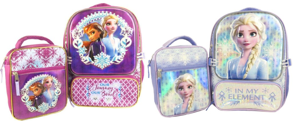 frozen backpack and lunch bags