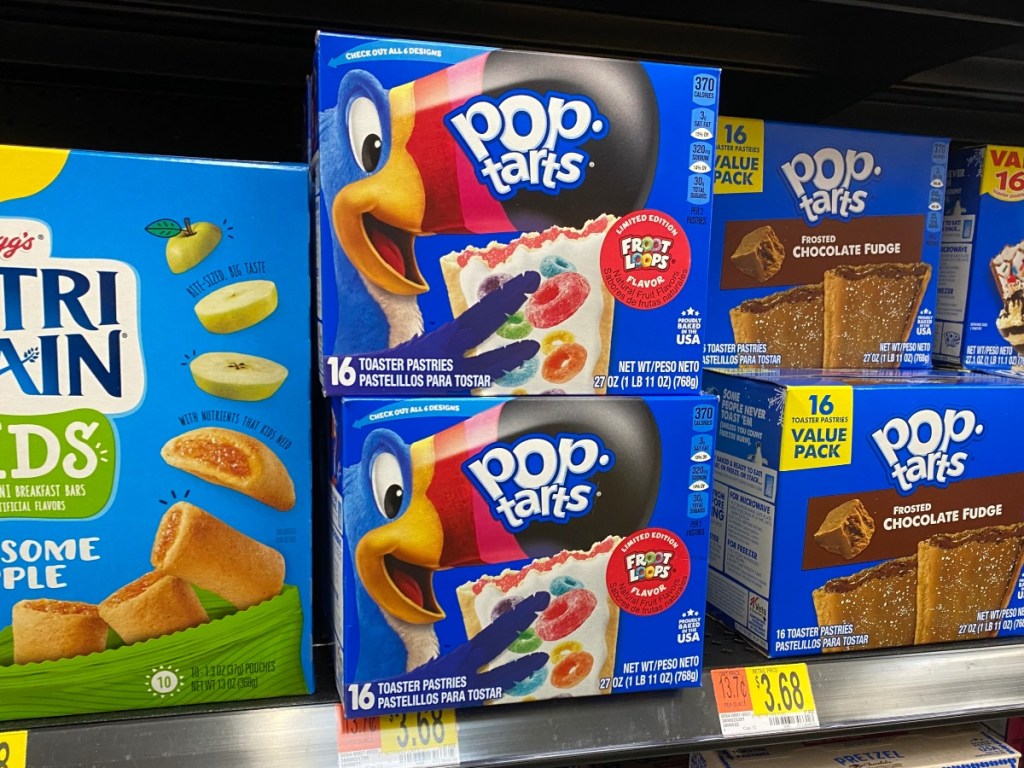 Froot Loops Pop-Tarts on the shelf at Walmart