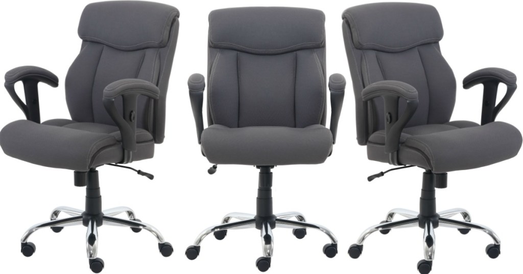 office chair that are grey sitting next to each other