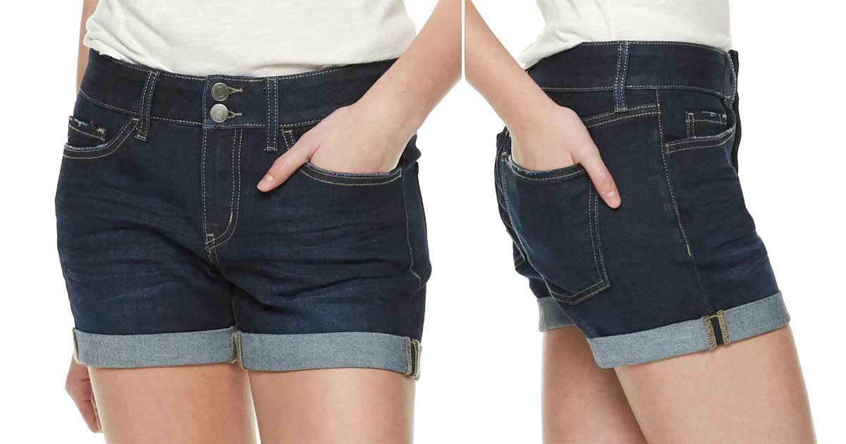 kohls jean shorts womens