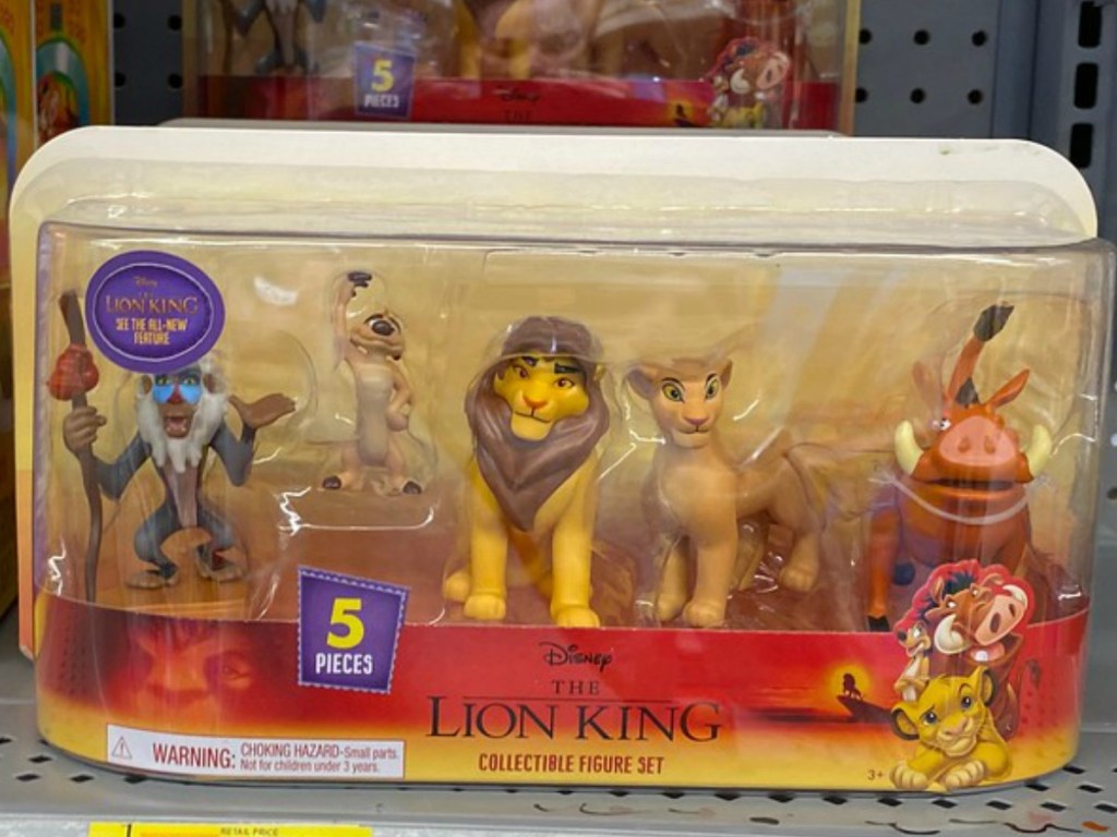 toy set on store shelf with lions