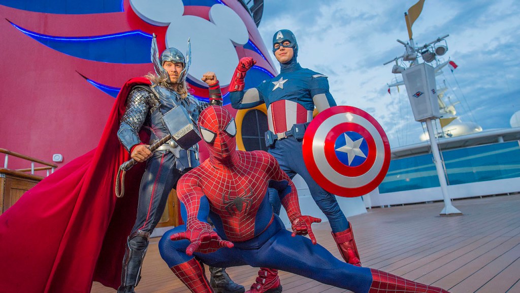 Marvel Day at Sea with super heroes