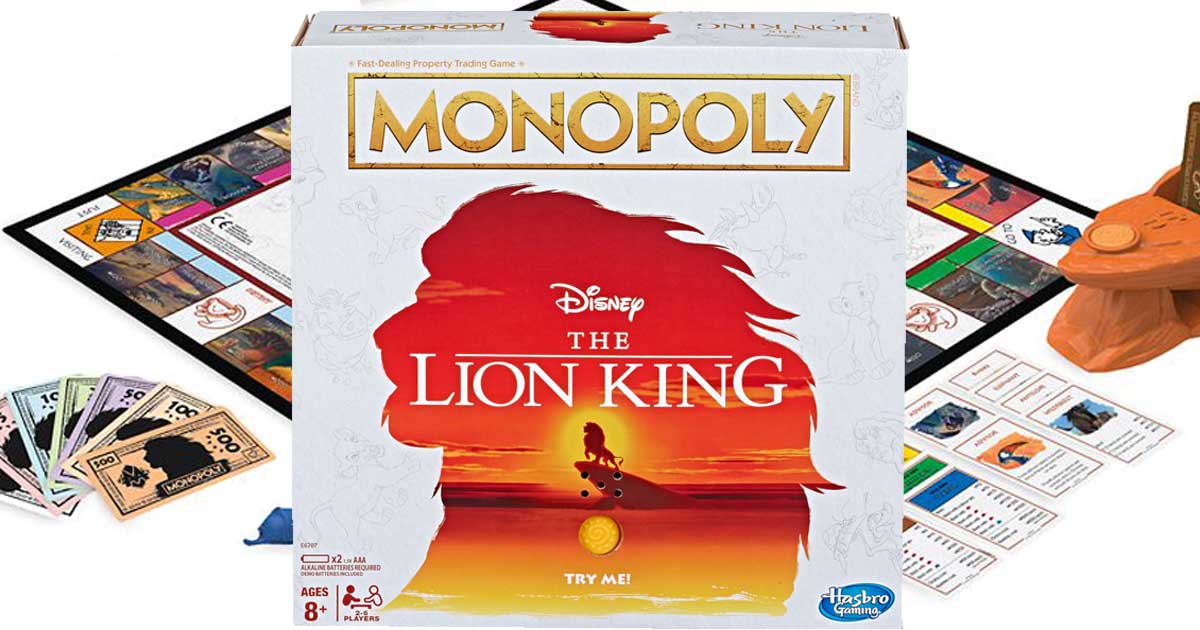 Board Game Disney Table Top Game Monopoly Lion King New Hasbro Gaming 