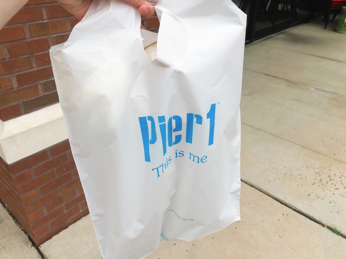 hand holding bag from Pier 1