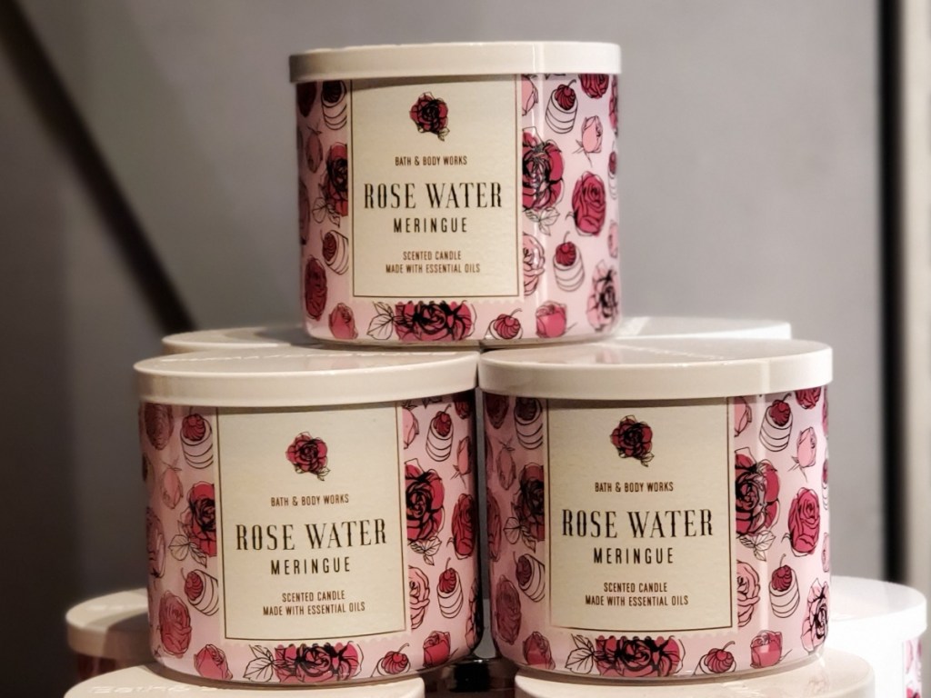 Rosewater Candles at Bath and Body Works