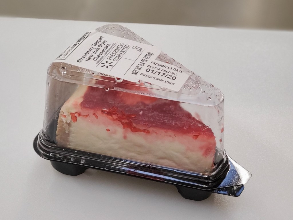 Strawberry cheesecake in a to-go-container