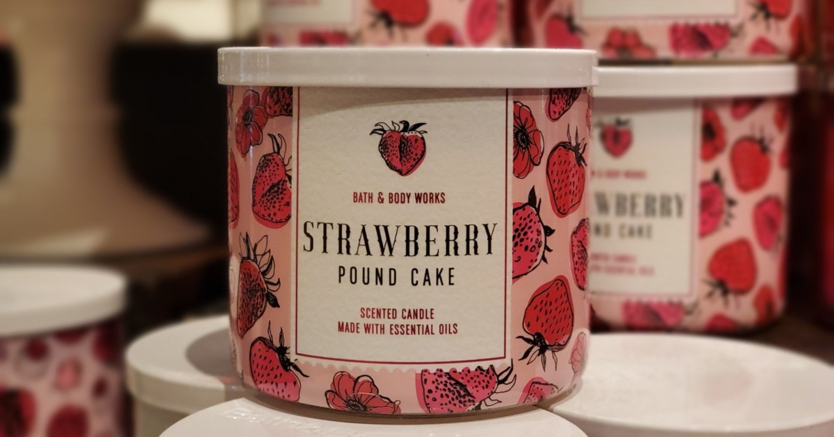 bath and body works candle strawberry pound cake