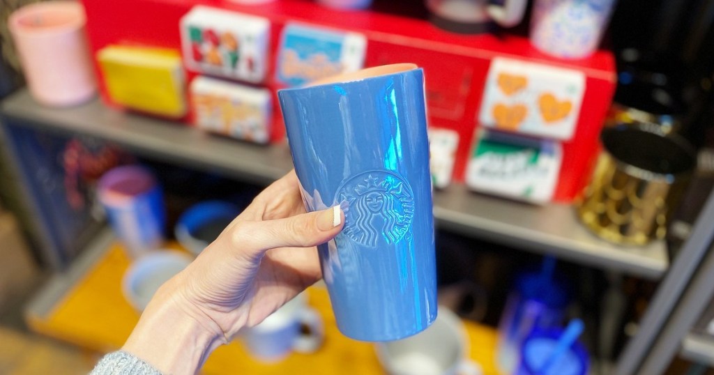 Tall Blue Starbucks Mug