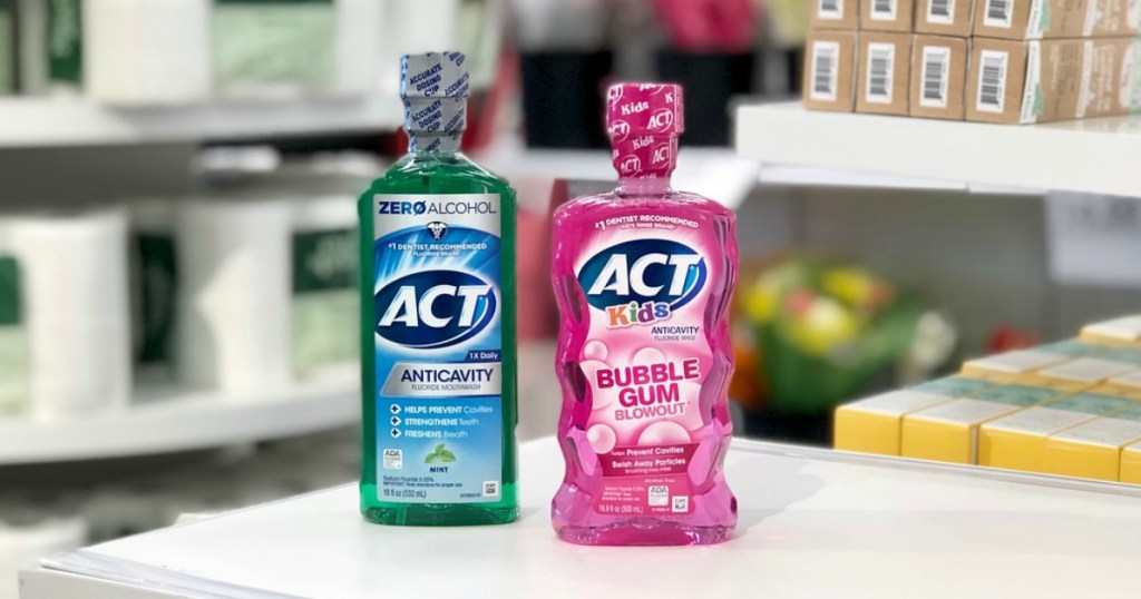 mouthwash on display in a store