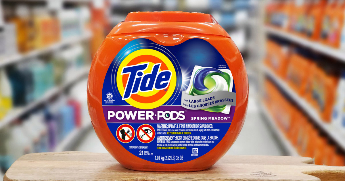 Tide Power Pods on display in store aisle