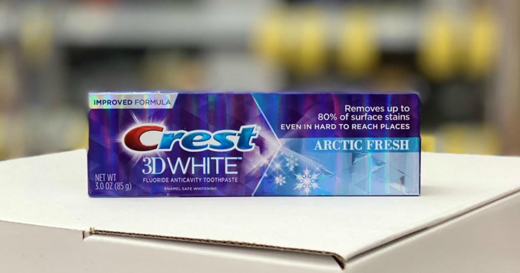 toothpaste on display in a store