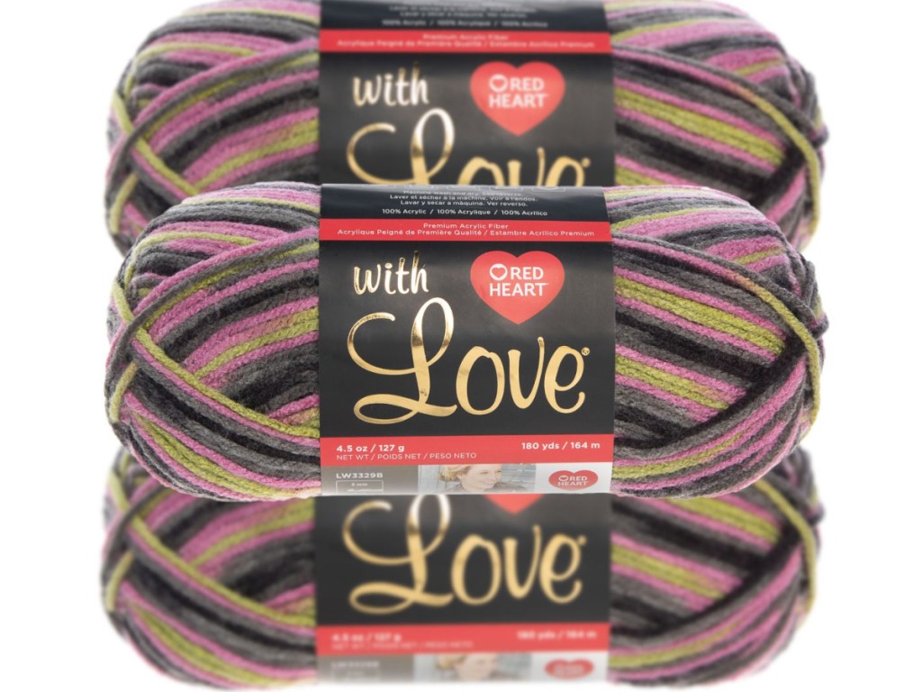 3 packs of red heart with love yarn