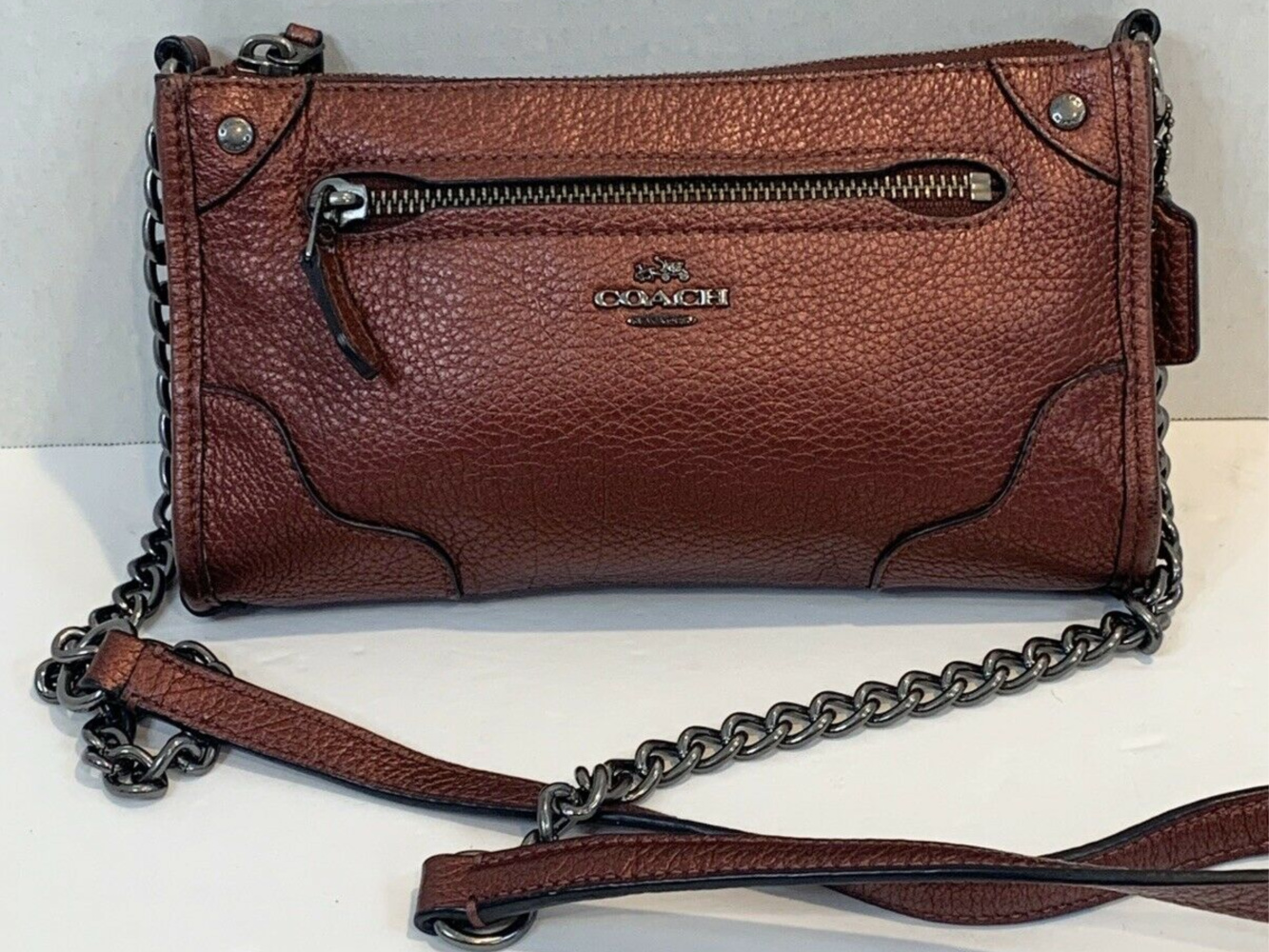 coach grain leather mickie crossbody