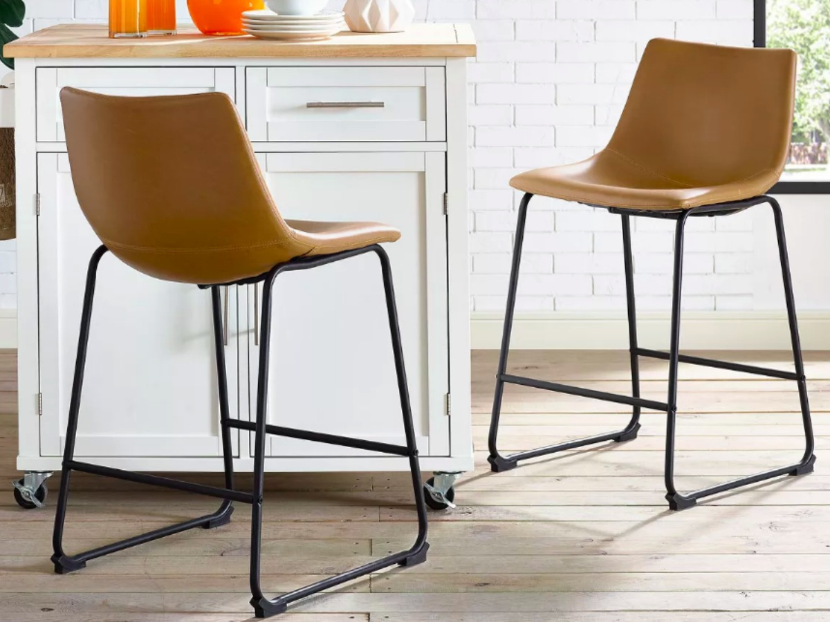 target leather bar stools